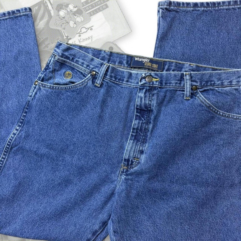 Wrangler George Strait Collection Rugged Western Straight Leg Denim Jeans